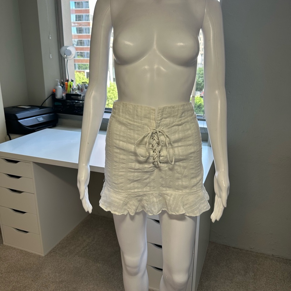 Honey Punch White Mini Skirt